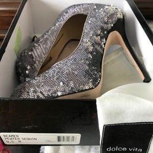 Sequin dolce vita high heels